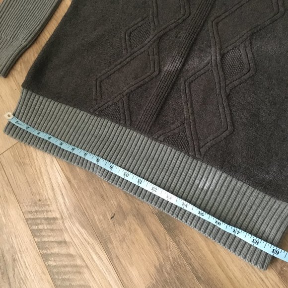 Cable Knit Llama Wool + Cotton Ribbed Sleeve Sweater - Picture 12 of 15